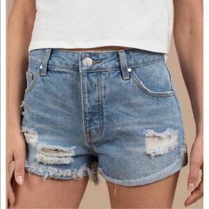 Tobi Garfield Vintage Wash Mid Rise Cuffed Jean Shorts 29 y2k eclectic